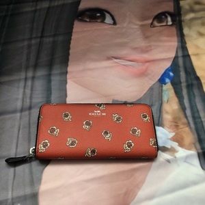 NEW Coach Rose Floral Accordion Wallet RARE